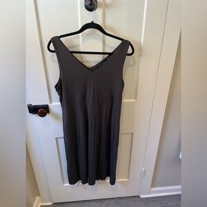 Athleta Santorini V Neck Solid Dress Gray Large Tall